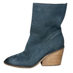 Lucky Brand Black Leather Sarey Mid-Height Bootie Womens Size 8